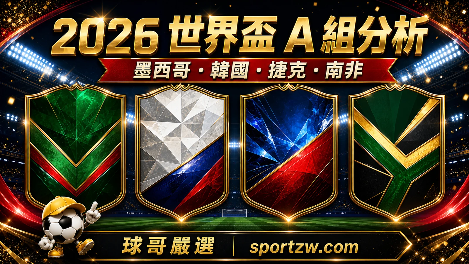2026世界盃A組墨西哥韓國捷克南非分組視覺圖