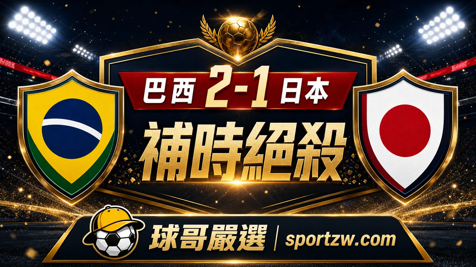 巴西 2-1 日本賽後分析,補時絕殺,球哥嚴選 sportzw.com