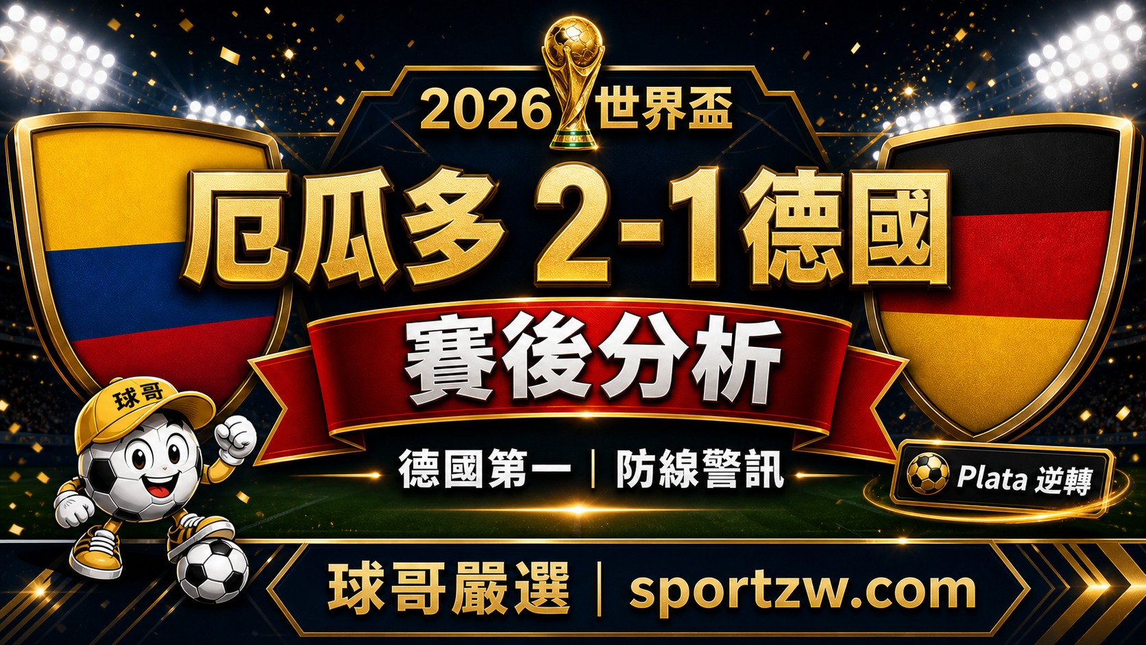 厄瓜多 2-1 德國賽後分析封面圖,德國第一出線但防線警訊,球哥嚴選 sportzw.com