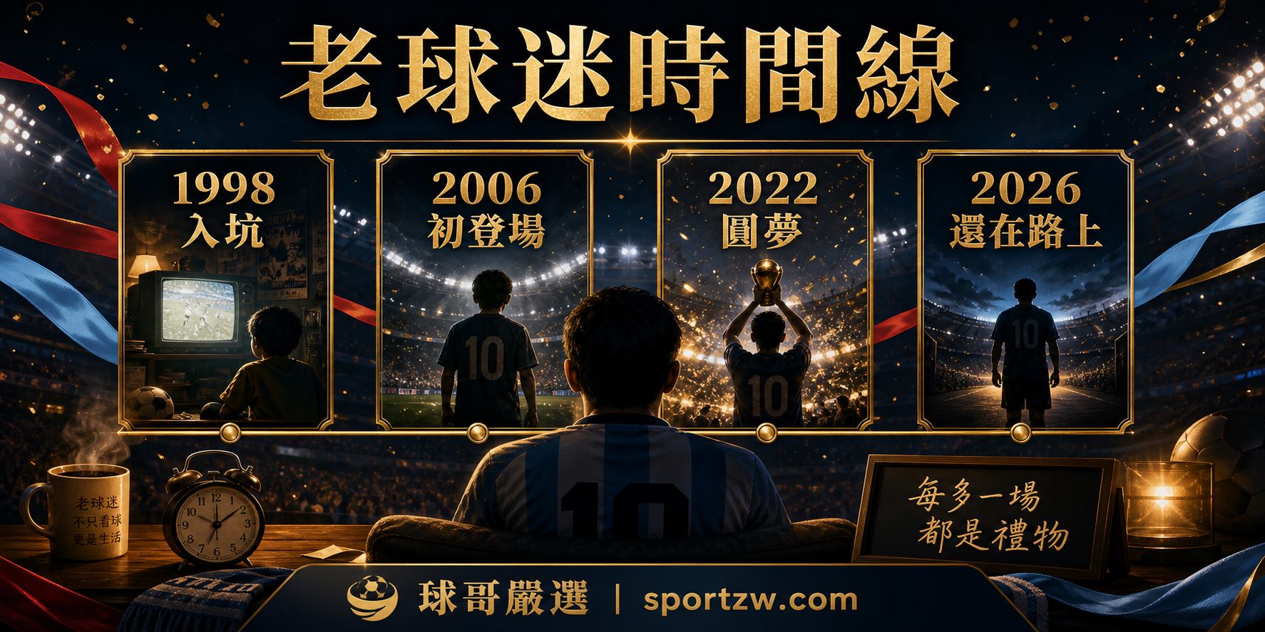 老球迷時間線 1998入坑 2006初登場 2022圓夢 2026還在路上
